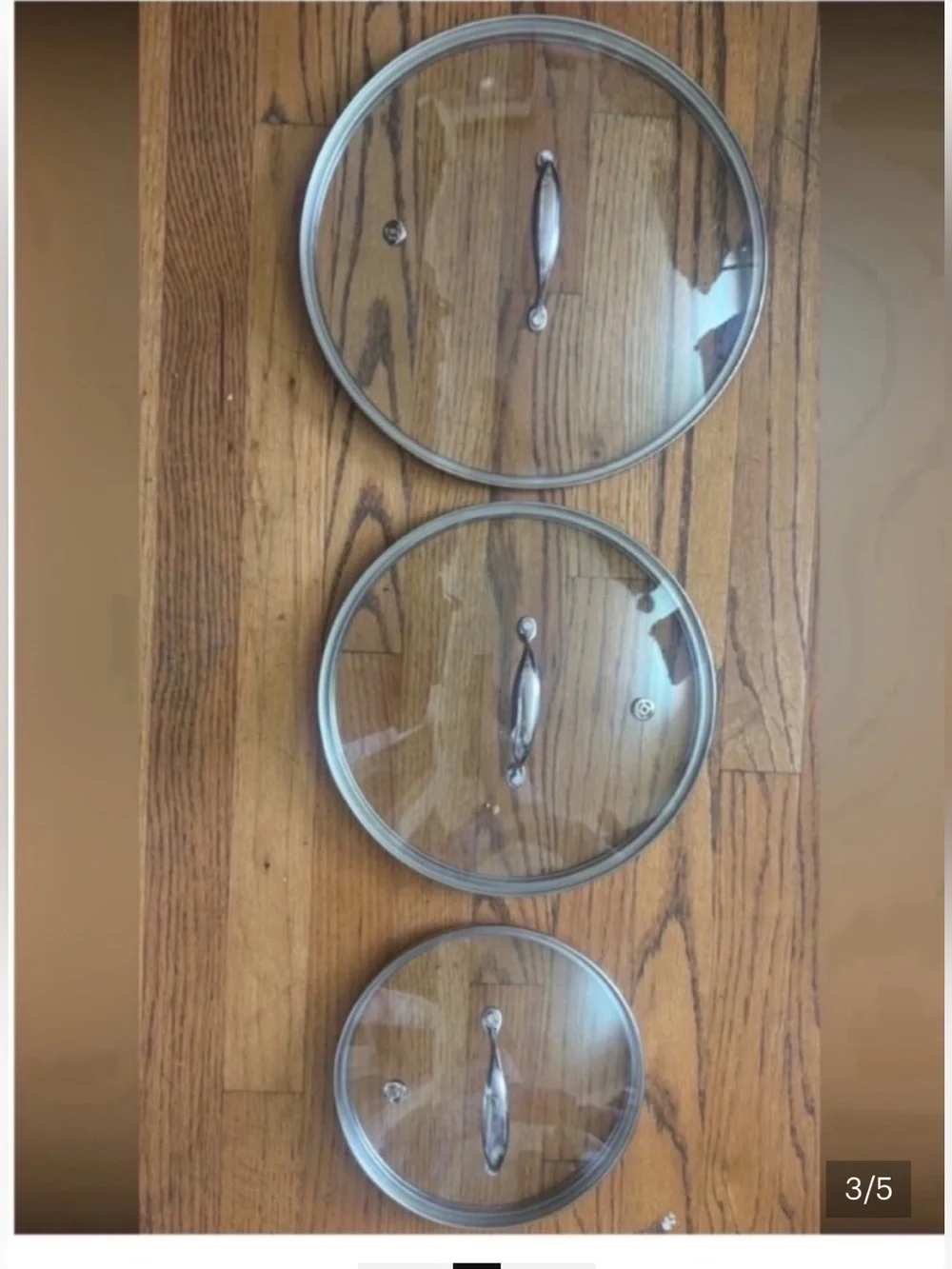 HexClad Tempered Glass Lids Set - Clear with Stainless Handles